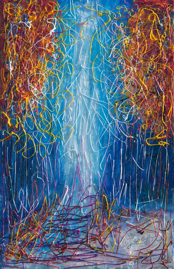 Impressionist Autumn -  #2 (11”X 17”X0.5"  -  inspired by Pollock )