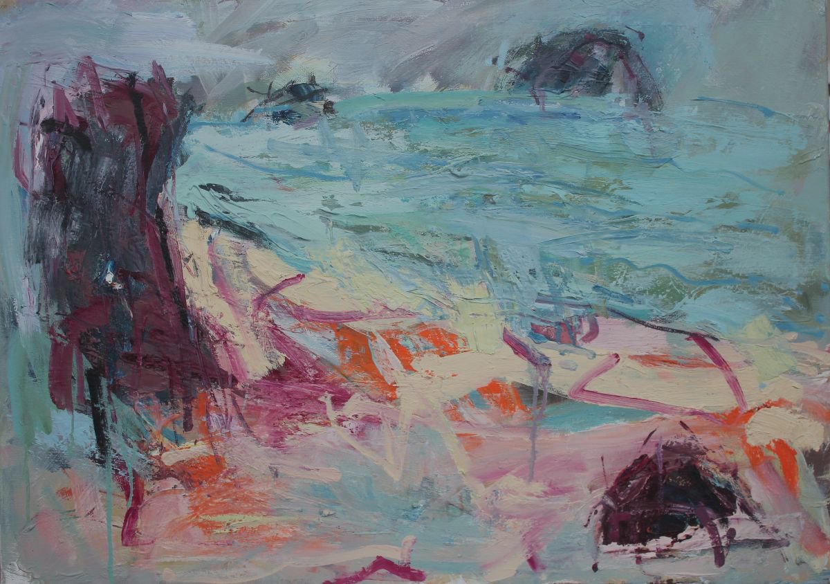 Porthreath summer rain by Ges Wilson