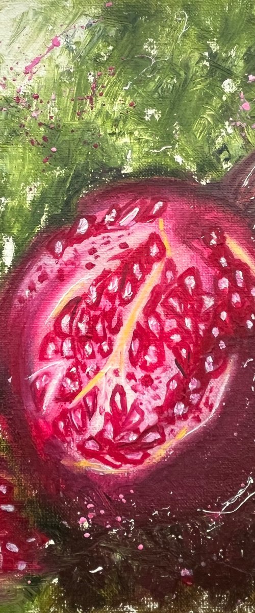 Pomegranate original oil painting by Halyna Kirichenko