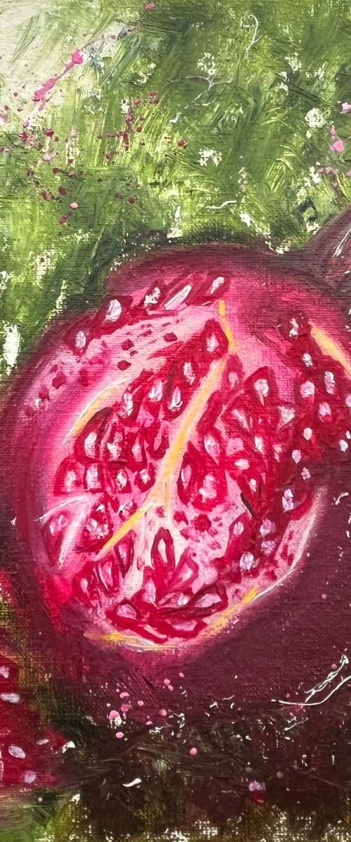 Pomegranate Painting by Halyna Kirichenko