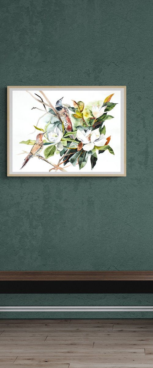 Magnolia and Flickers by Elizabeth Becker