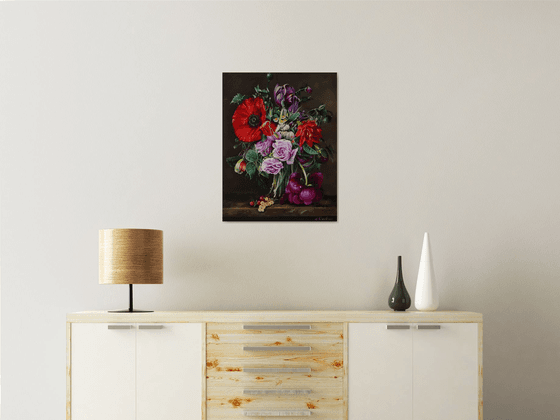 Dutch Floral Still Life with Poppy