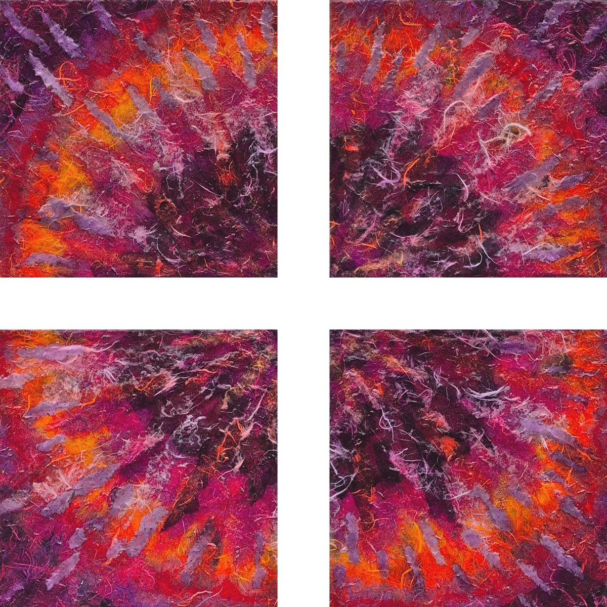 Organic Abstract Collage By Dave Popino, 18 X 18, The Other One, Original Artwork