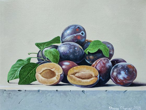 Still life -  plums