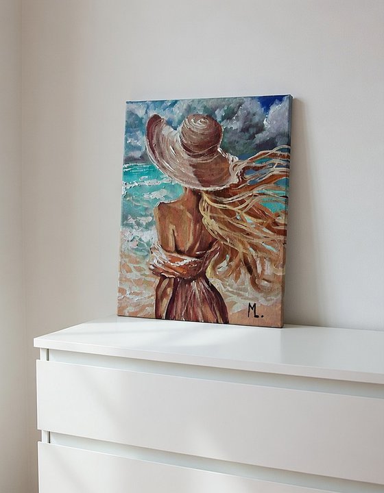 " WAITING FOR HOLIDAY IN HAT "