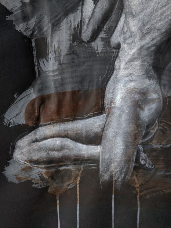 White On Black Nude Study