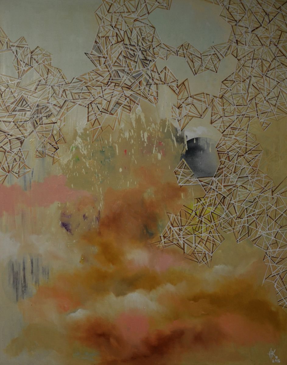 Abstract Painting By Zhanna Kondratenko, 39 X 51", Beyond The Flight, Original Artwork