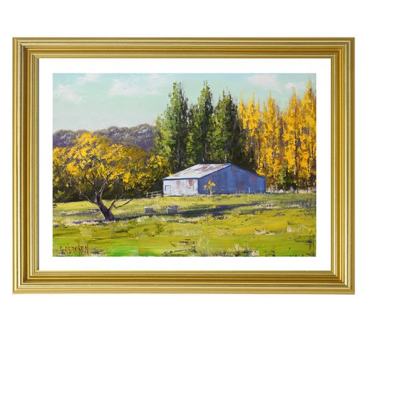 Autumn Tree Landscape with barn