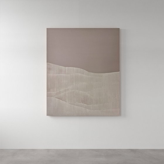 "Rye 2" High textured abstract beige art