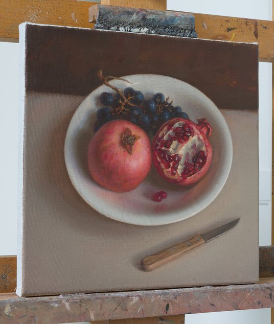 Still life with pomegranates