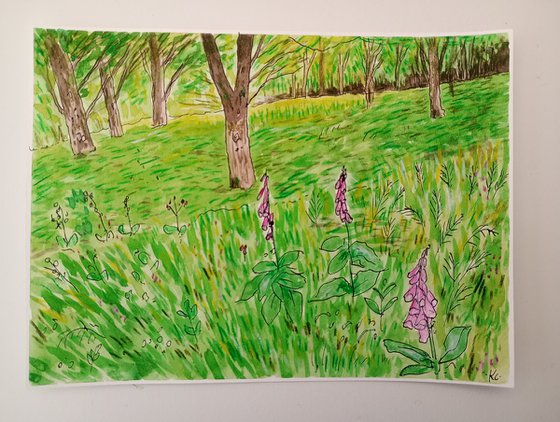 Foxgloves Forest - 7.9 x 5.9