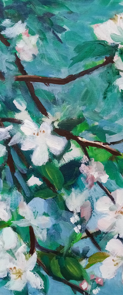 Apple-tree blooming time of hopes by Oxana Raduga