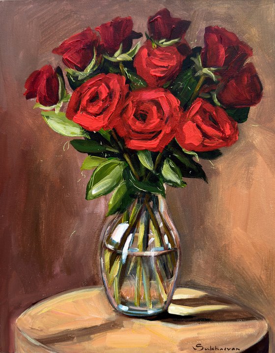 Still Life with Red Roses