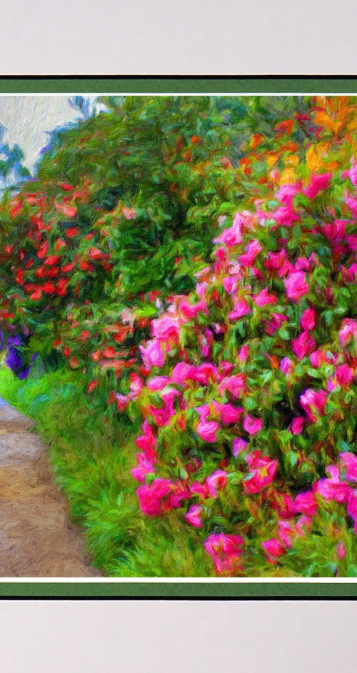 Up the Garden Path two in the style of Monet, Van Gogh by Robin Clarke
