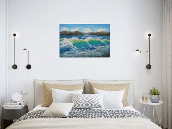 Blue sea waves