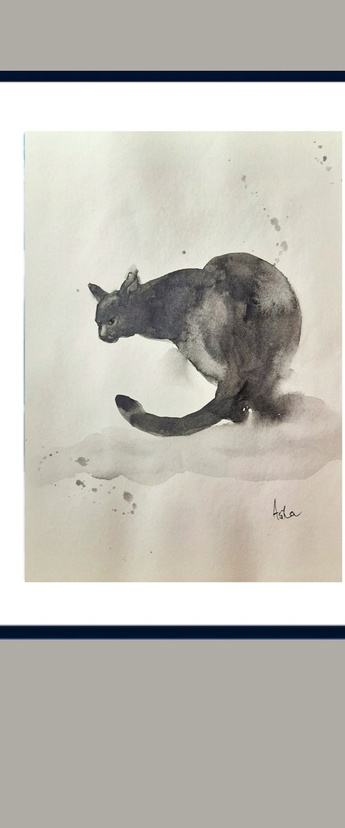 The Black Cat Crouching by Asha Shenoy