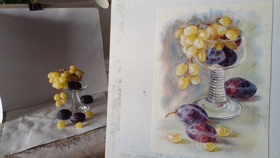 Plums and grapes