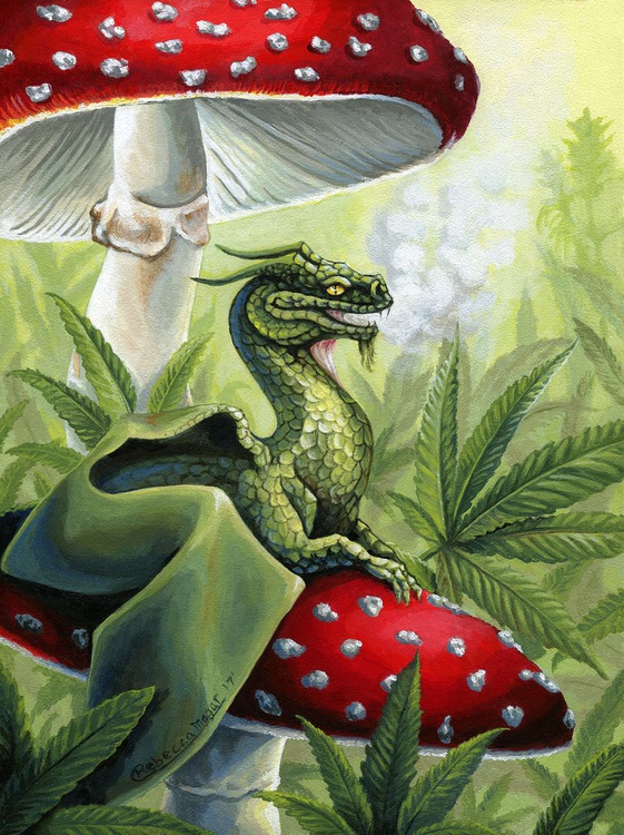 Green Dragon Acrylic Painting By Rebecca Magar Artfinder