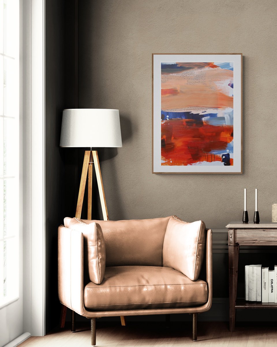 Abstract Painting By Daniela Schweinsberg, 20 X 28, Wandering Thoughts #9, Original Artwork