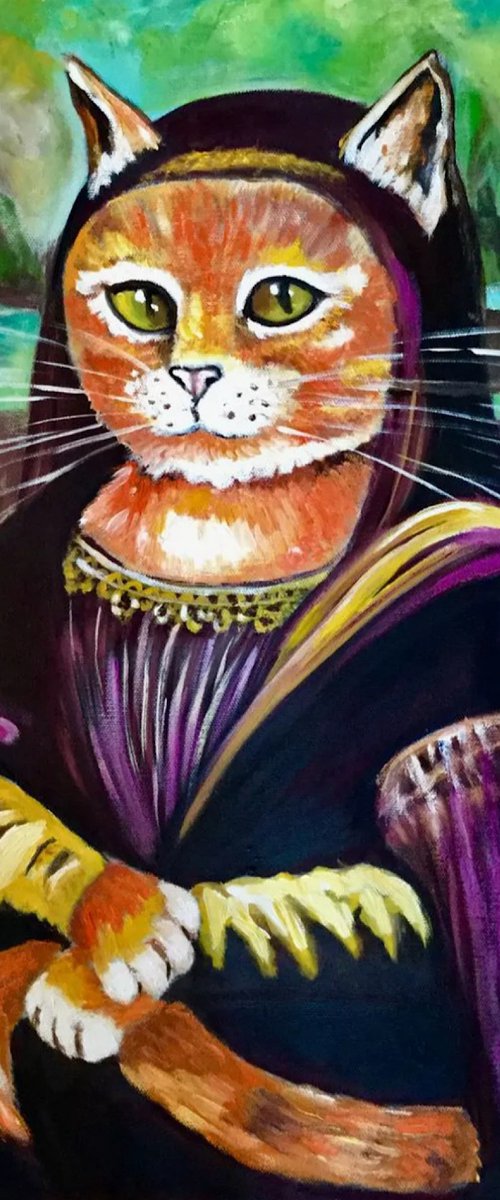 Cat La Gioconda . Feline smile by Olga Koval