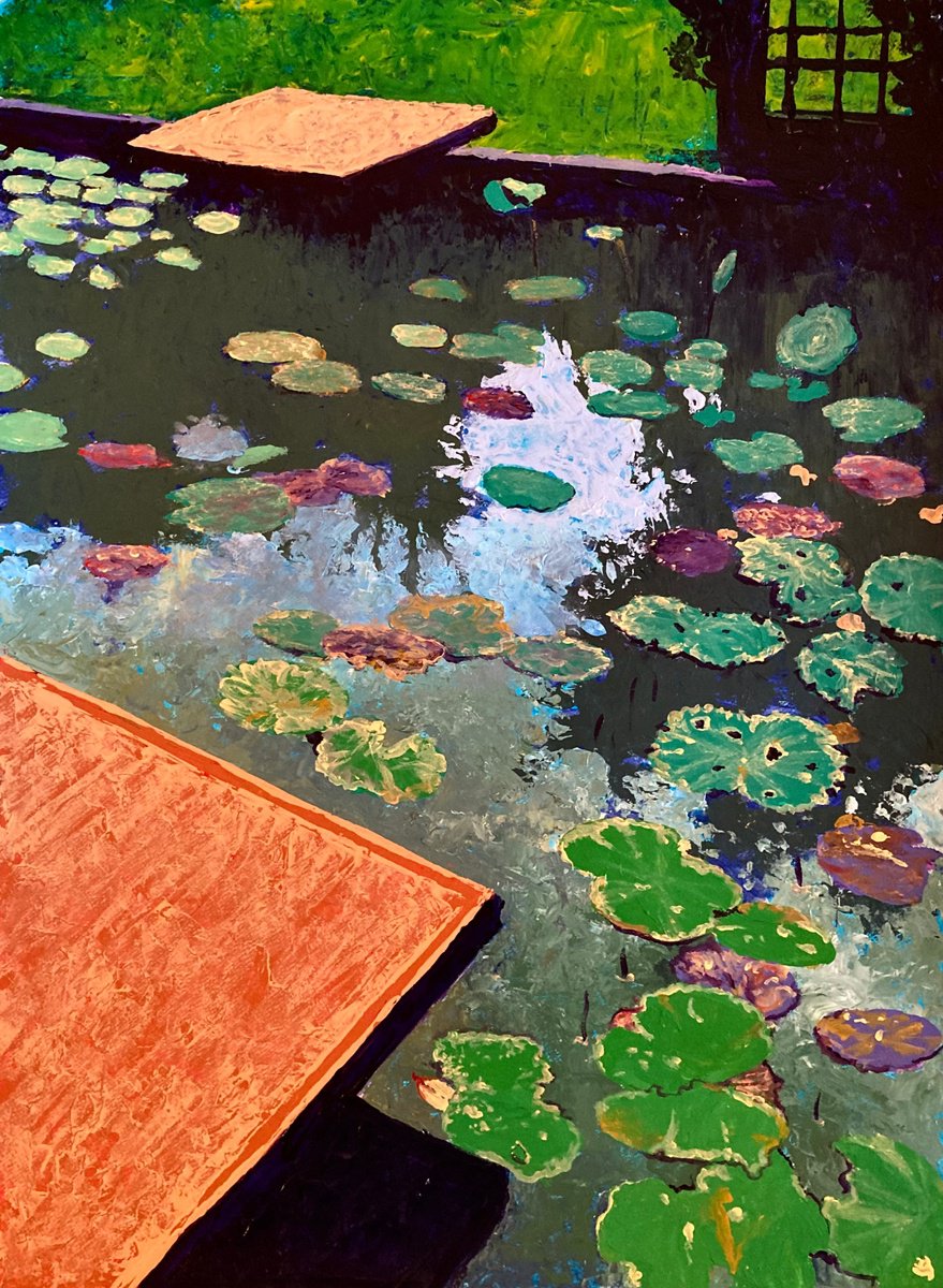 Impressionistic Botanical Acrylic Painting By John Cottee, 22 X 30, Geometry & Decay, Original Artwork