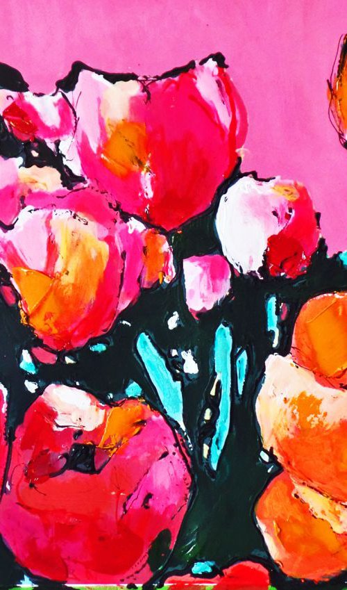 Tulips at the Allotment by Irene Wilkes