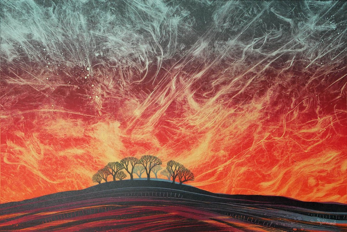 Expressive Landscape Limited Edition Print By Rebecca Vincent, 22 X 15", The Sky