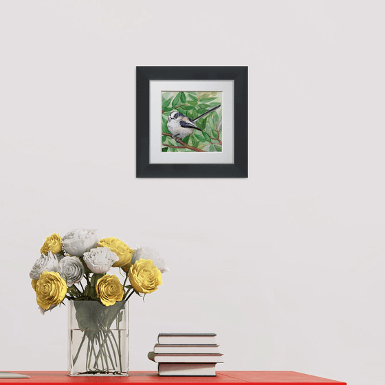 Long tailed tit framed and ready to hang