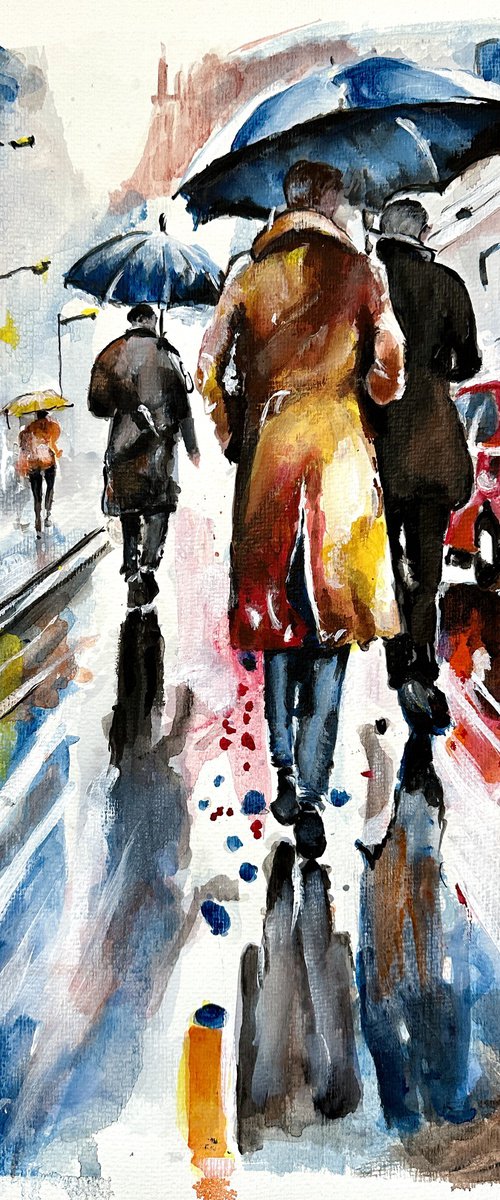 City in Rain by Misty Lady - M. Nierobisz