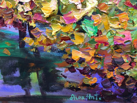 Miss Autumn 30"x30" Original Painting by Alexander Antanenka