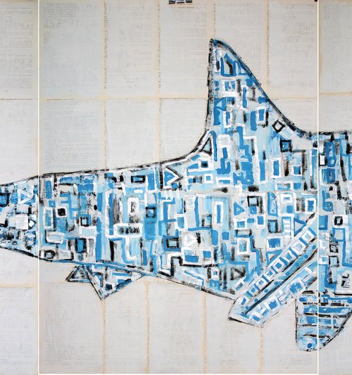 Abstract Shark. (triptych) by Marat Cherny