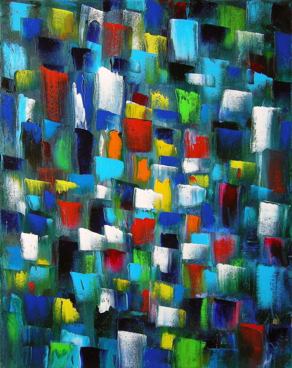 COMPOSITION-1. (Palette knife original emotional abstract oil painting, Deco, Paintings fo... by Gala Sobol