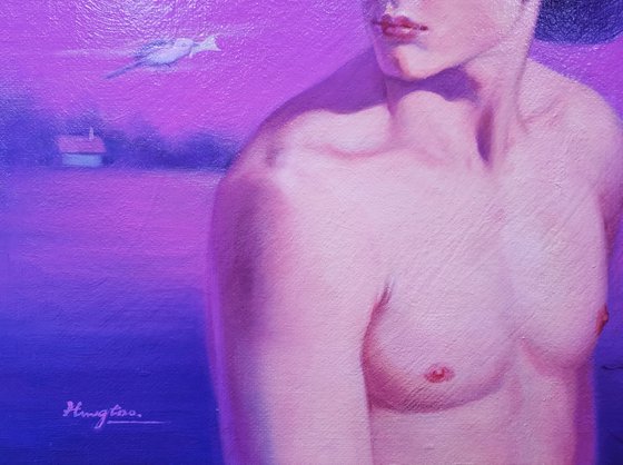 Cowboy in Purple sunset