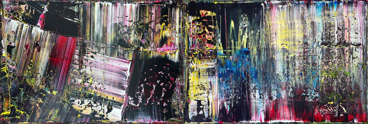 Urban And Pop Abstract Acrylic Painting By Preston M. Smith (Pms), 72 X 24", "Dark Passenger", Original Artwork