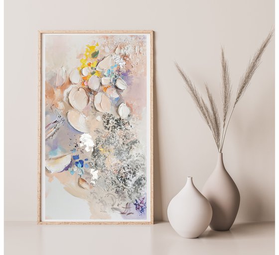 Gallery wall set, Abstract flowers Painting