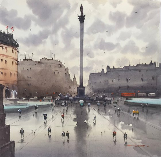 Trafalgar Square after Rain