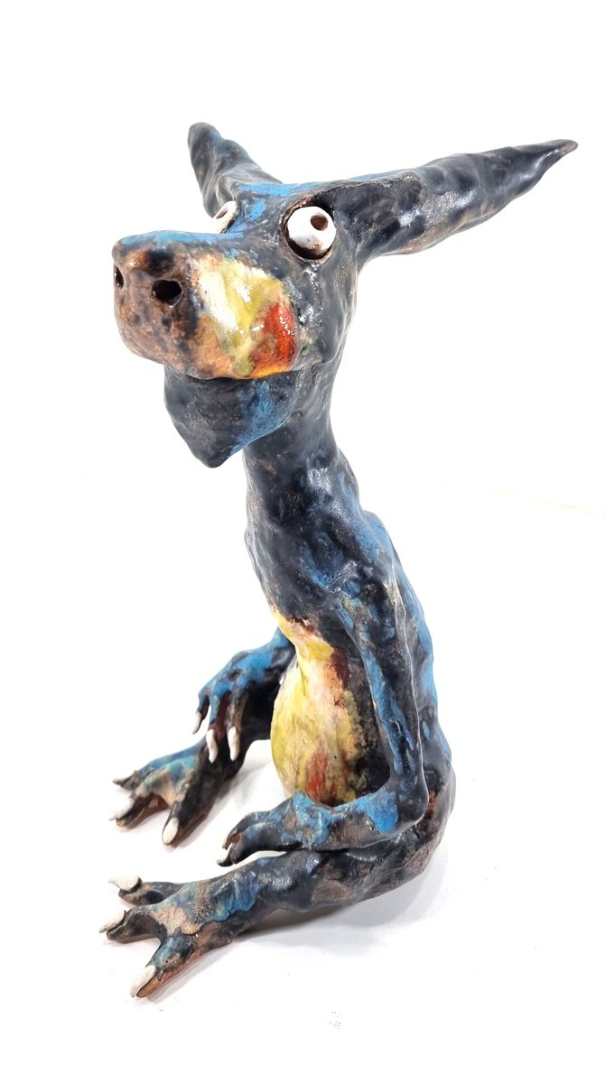 Naive Clay Sculpture , Waldemar By Aare Freimann, 9 X 14, Artwork For Sale On Artfinder