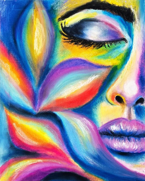 Mystic Bloom – Colorful Female Portrait