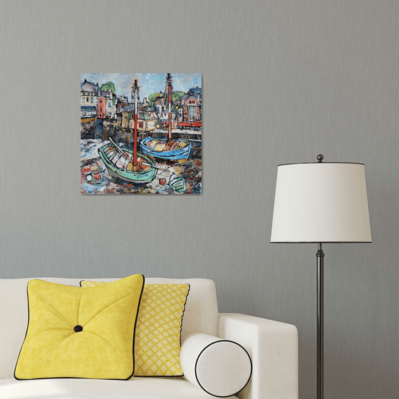Boats of the city of Auray.