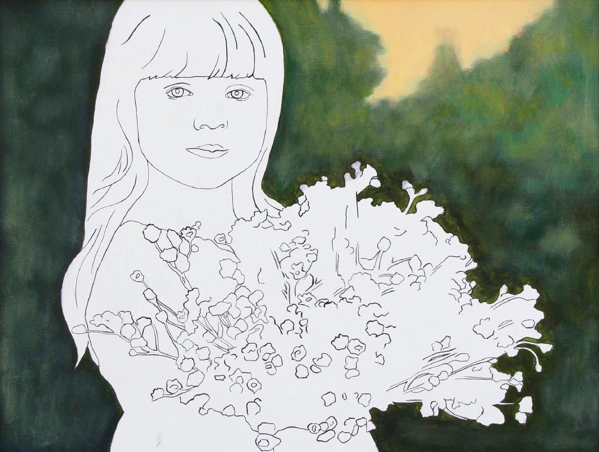 Portrait Acrylic Painting By Nikola Gulev, 40 X 32", "Hope", Original Artwork