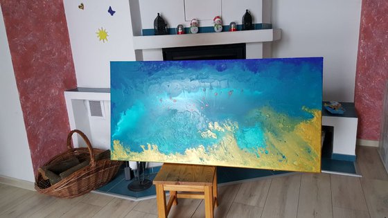 Shallow Waters- large akrylic painting - free shipping