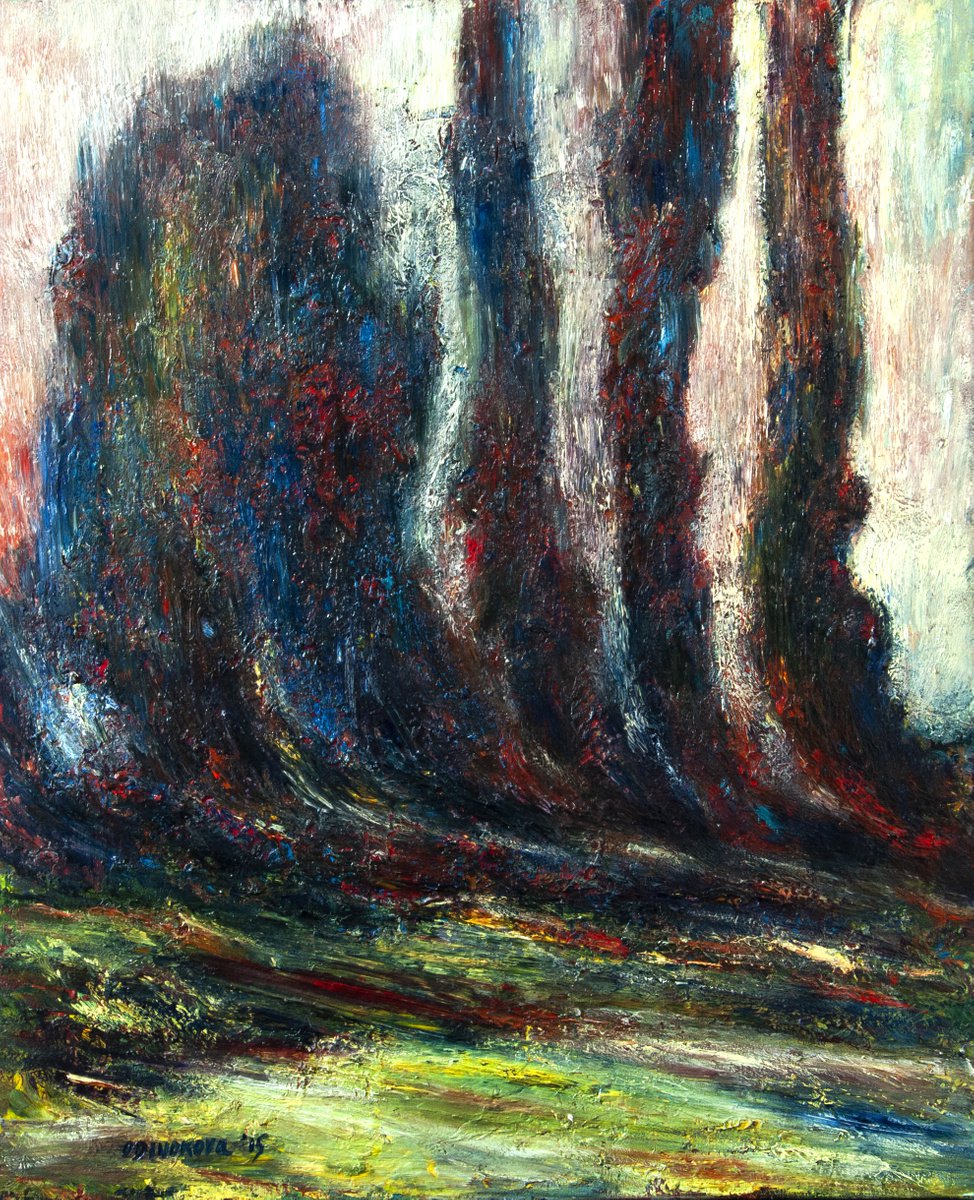 Impressionistic Botanical Oil Painting By Valda Rose Art Gallery, 24 X 29", Autumn Time, Original Artwork