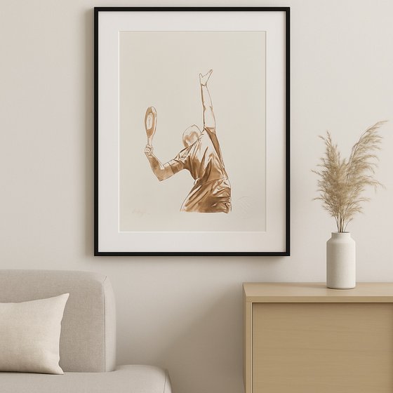 Padel Player 1 drawing