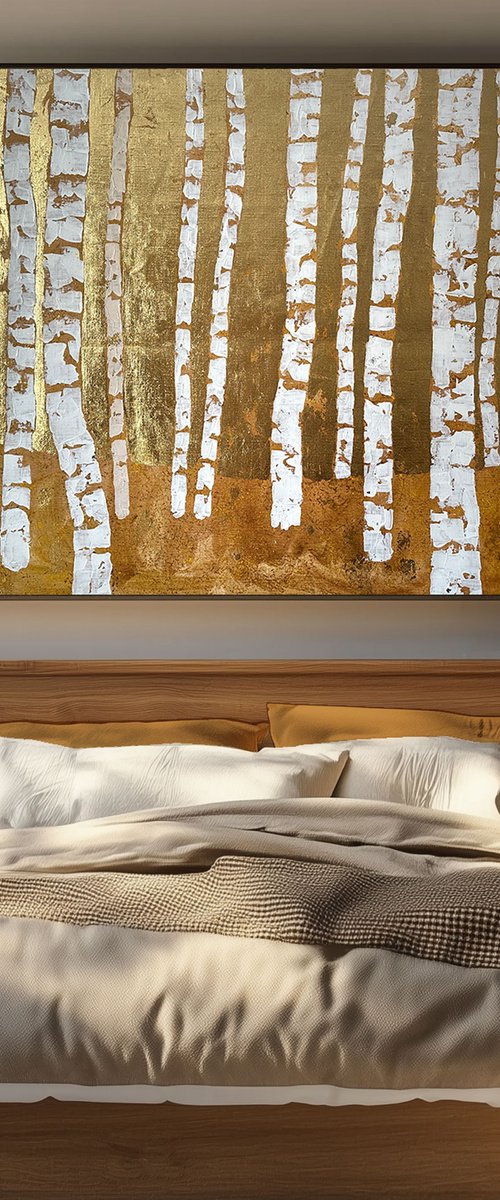 Golden Forest. Birch Trees by Ekaterina Prisich