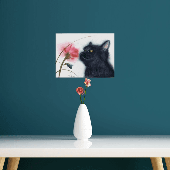 Cat with flower