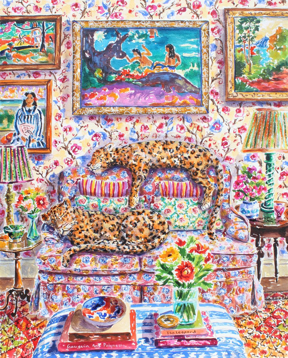 Impressionistic Animal Watercolour By Kristen Olson Stone, 16 X 20", Deaf Leopard, Original Artwork