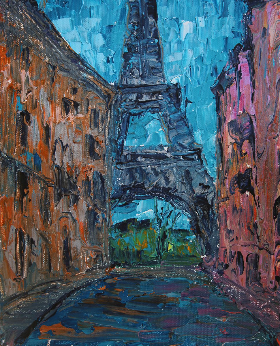 Impressionistic Cityscapes Acrylic Painting By Denys Kuvaiev, 16 X 20, Paris, Original Artwork