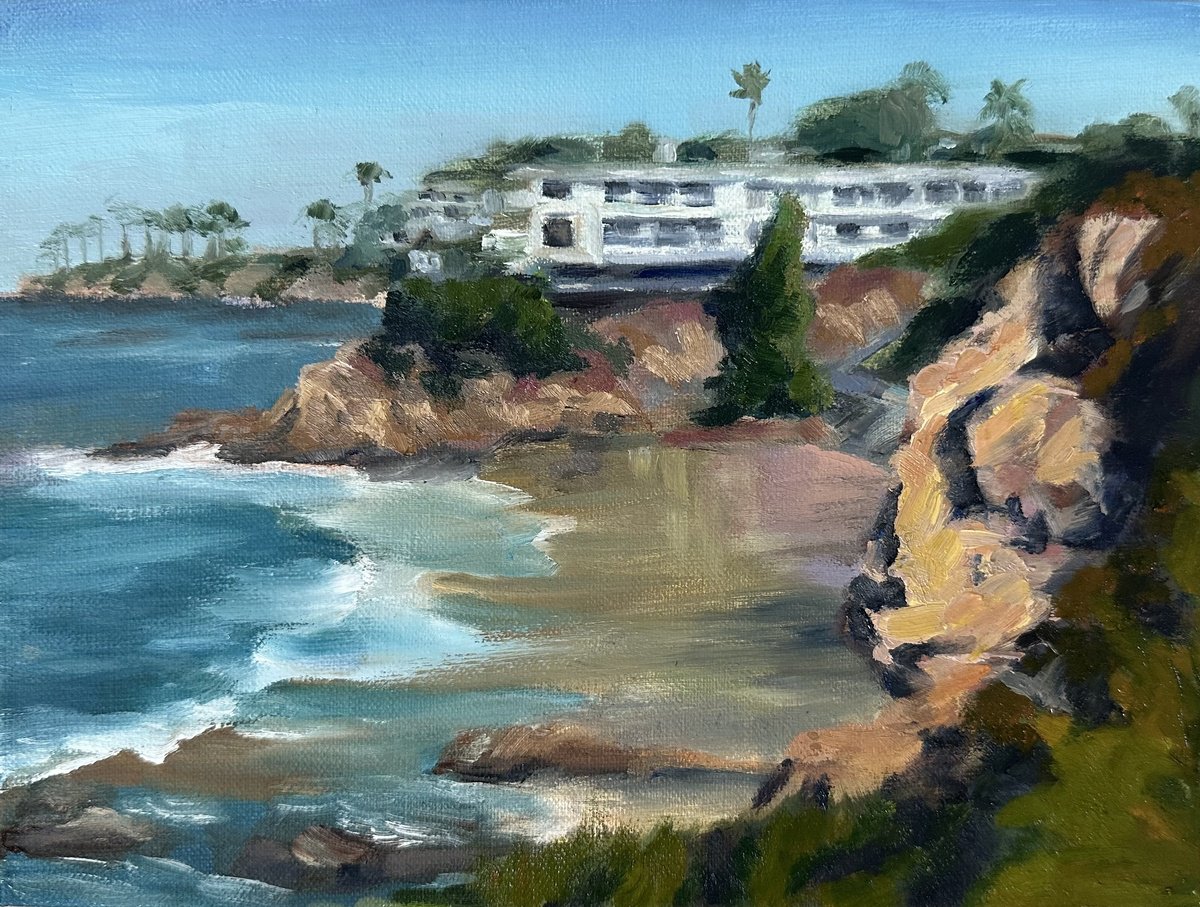 Impressionistic Landscape Oil Painting By Grace Diehl, 8 X 6, Laguna Light, Original Artwork