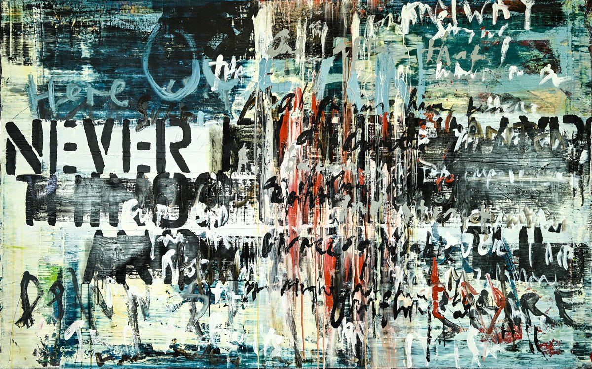 Abstract Painting By Niki Hare, 63 X 39", Never (Ocean), Original Artwork