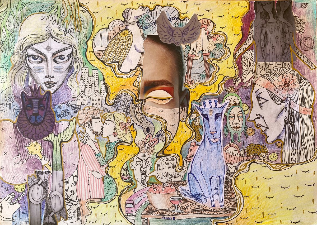 Cartoon Drawing , Subconscious By Lidia Matviyenko /Lidikart/, 17 X 12, Artwork For Sale On Artfinder